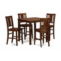 East West Furniture East West Furniture VNBU5-MAH-W 5 Piece Counter Height Dining Set-Counter Height Table and 4 Kitchen Chairs VNBU5-MAH-W